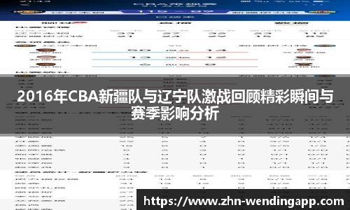 2016年CBA新疆队与辽宁队激战回顾精彩瞬间与赛季影响分析